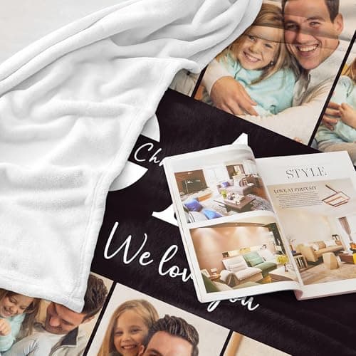 Corissy Personalized Fathers Day Blankets Gifts, Custom Blanket with Picture Text, Customized Flannel Tapestry for Dad Husband Grandpa Boyfriend - Thumbnail 4