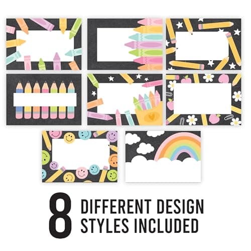 Self Adhesive Name Tags Sticker -56 Student Nametags Sticker, Cubby Name Tags for Classroom Decor, Classroom Labels for Bins, Reunion Baby Shower Birthday Party Supplies, Chalkboard Sticky Locker Tag - Thumbnail 2