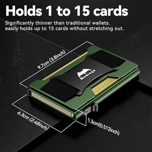 Smart Wallet for Men Slim Minimalist: Metal Pop Up Wallet - RFID Front Pocket Credit Card Holder - Gift for Male Husband at Anniversay Brithday - Thumbnail 2