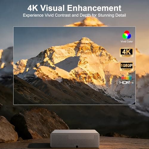 XENPONAD 4K Smart Projector, Native 1080P Full HD Projector with Google TV 1000 ANSI Lumens Auto Focus Keystone Correction WiFi Bluetooth Portable Home Theater Projector for Outdoor Bedroom Movie - Thumbnail 3