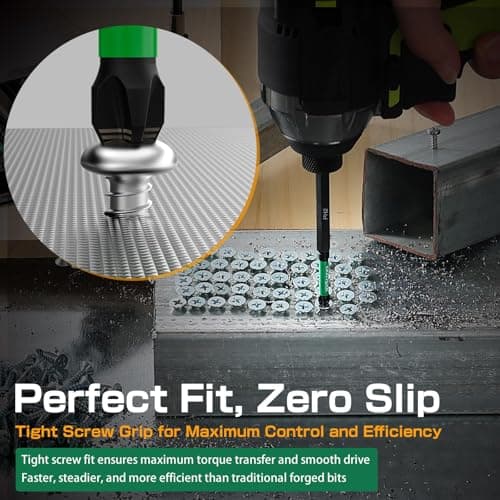 13 Pcs Mixed PH1, PH2, PH3 Magnetic Screwdriver Bits Set – New Anti-Slip Laser Etched Grips, Impact Resistant S2 Steel Phillips Bit Set, Includes Screwdriver Magnetizer and Magnetic Bit Holder - Thumbnail 5