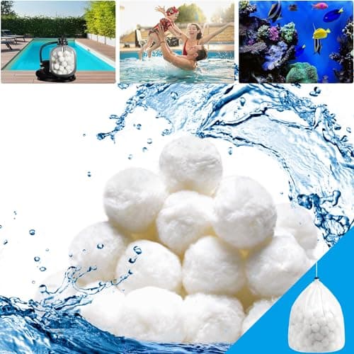 Hsyydzi 3.1 lbs Pool Filter Balls for Sand Filter Pump for Above Ground Pool, Eco-Friendly Reusable Fiber Filter Media Ball for Swimming Pool Sand Filters (Equals 100 lbs Pool Filter Sand)