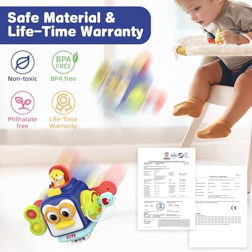 SOONYANG Montessori Toys for 1 Year Old, Activity Cube Toys for 1 Year Old Boy,Travel Sensory Toy for Toddlers 1-3, One Year Old Boy Birthday Gift, Learning Baby Toy 12-18 Months - Thumbnail 5