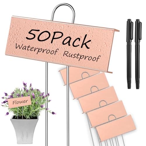 WSICSE 50-Pack Metal Garden Plant Labels, 10.6" Waterproof Garden Markers with Pen Reusable Nursery Tags for Vegetables Flower Seed Greenhouse - Image 1