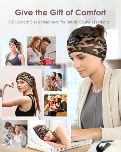 MUSICOZY Sleep Headphones Bluetooth 5.4 Headband, Sports Wireless Earphones Sweat Resistant Earbuds Sleeping Headphone with Ultra-Thin HD Stereo Speaker for Workout Running Cool Gadgets - Thumbnail 6