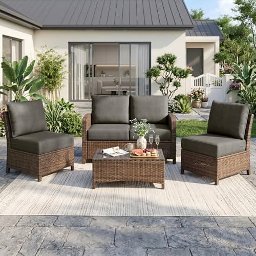 Opohoro Luxury Outdoor Seat Cushion Set-22 x 24 x 6 Inch Outdoor Chair Cushions with Water Resistant & Removable Cover Outdoor Cushions for Patio Furniture Chair Sofa Couch - Thumbnail 4
