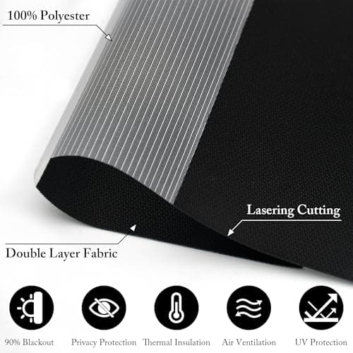 GHV Corded Zebra Blinds for Windows Blackout Blinds Dual Layer Privacy for Home and Office (Black, 36 in(W) x 72 in(H)) - Thumbnail 2