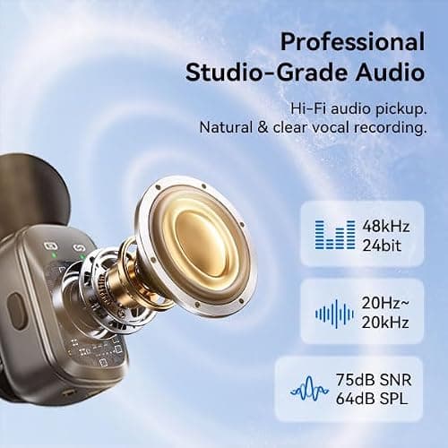 Snapgear Mic Mini Wireless Microphone for iPhone/Android, 3 Al Voice Modes, 30H Battery for Vlogging & Streaming, 48kHz/24bit, Includes USB-C & Lightning Receivers for TikTok, YouTube - Thumbnail 4