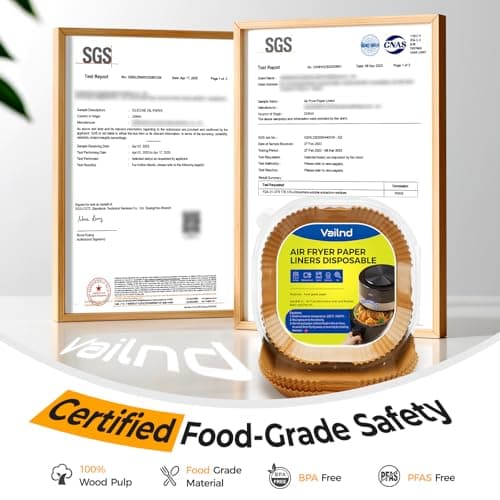 Air Fryer Paper Liners, 125Pcs Parchment Paper, Air Fryer Liners Disposable for Microwave, Non-Stick Air Fryer Liner Square Free of Bleach (8IN) - Thumbnail 2