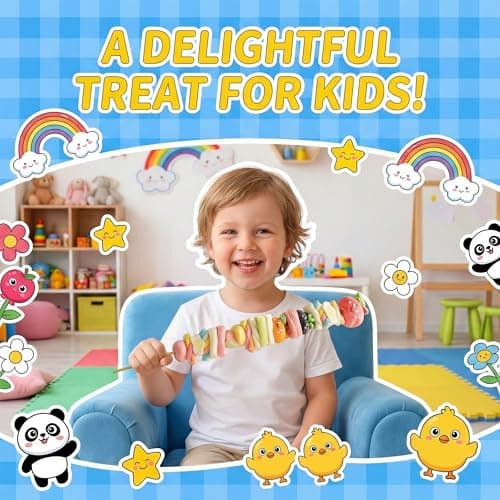 Oricandy 90cm Extra Long Jumbo Fruit Marshmallow Sticks – 1 lb, Individually Wrapped Candy for Easter Baskets & Parties Valentines Candy - Thumbnail 4