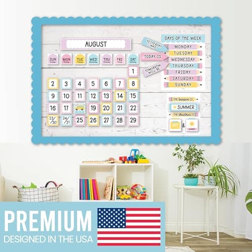 Classroom Calendar Set Bulletin Board Decor – 98 pcs School Calendar for Classroom Elementary & Preschool, Bulletin Board Decorations with Weather Chart & Seasons, Pastel Teacher Must Haves - Thumbnail 5