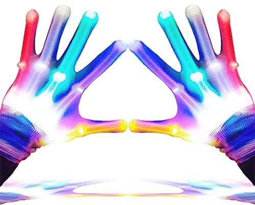 GLEDLOVES LED Gloves for Kids, Teens & Adults - Finger Light Gloves with 5 Colors/6 Modes - Perfect for 9-12 Year Old Boys & Girls - Ideal for Halloween & Christmas Parties - Image 1