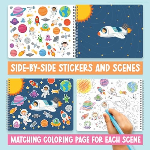Sticker Books for Boys Ages 4-8 - My First Sticker Book for Kids, Preschool Learning Activities, Screen Free Activity Books for Kids Ages 3-5, Quiet Books Travel Car Ride Activities Kid, Gift Ideas - Thumbnail 3
