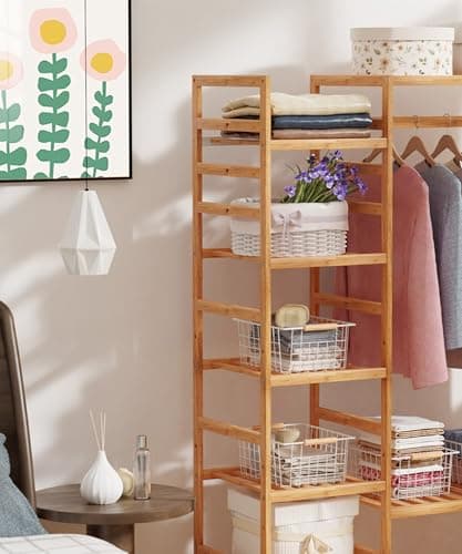 Wire Basket with Wooden Handle, Metal Utility Storage Basket for Organizing Kitchen Pantry Cabinets, Closet and Garage Shelves Drawers, Office Metal Basket Storage Organizer with Handle (White 2 Pack) - Thumbnail 5