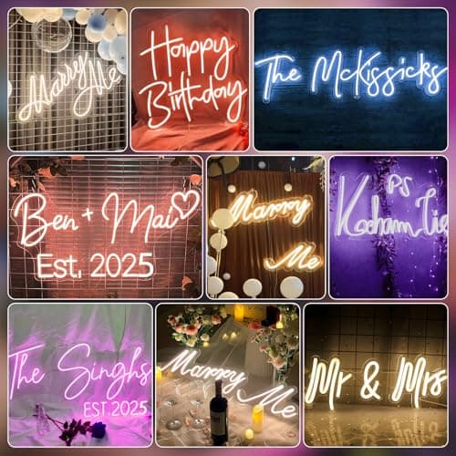 Customized neon signboards, specially designed for wall decoration, wedding scenes, birthday parties, bedrooms, and store names, featuring personalized neon signs.Customized signs as unique gifts - Thumbnail 6