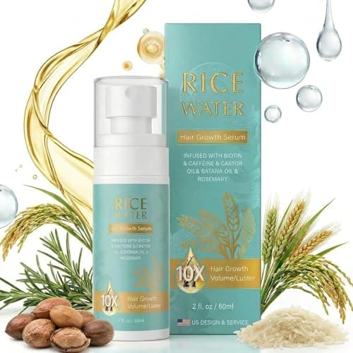 NEW Organic Batana Hair Growth Oil for Women Men- 100% Pure Formula Rosemary Batana Oil with Rice Water & Biotin Hair Serum - Non Greasy，for Thicker, Stronger Hair - 2 Fl Oz - Image 1