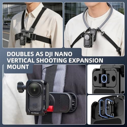 Flymile Magnetic Mount Stand for DJI Nano, Metal Cage Case Aluminum Frame Clamp Desk Base with Silicone Lens Cap, Quick Release Adapter with Cold Shoe & 1/4" Threads for DJI Osmo Nano Accessories - Thumbnail 4