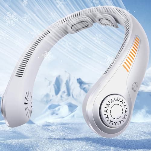 Portable Neck Fan Rechargeable, 5 Speeds, Lightweight, Long Lasting, Battery Operated All-Around Cooling Quiet Personal Fans for Travel Camping Cooling Essentials, Birthday Gifts for Women Men Mom Dad - Image 1