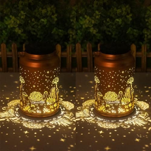 Mothers Day Gifts for Mom Grandma - Birthday Gifts for Women, 2 Pack Turtle Solar Lanterns Outdoor Waterproof - Hanging Turtle Solar Lights Garden Decor, Outdoor Decor for Patio, Yard - Image 1