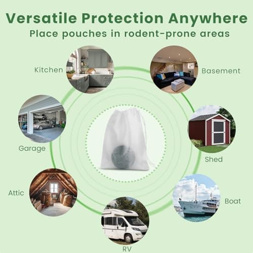 Plant-Based Mouse Repellent Pouches – Natural Rodent Deterrent with Essential Oils – Humane, Non-Toxic Mice Repellent Safe for Kids & Pets – Indoor & Outdoor Rodent Control (24) - Thumbnail 6