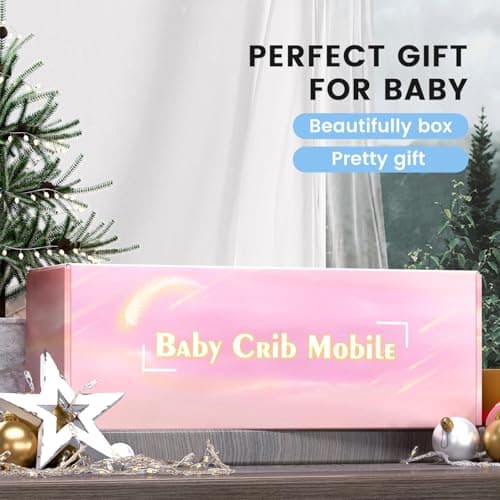 FEISIKE Crib Mobile for Girls Baby Mobiles with 3 Modes Digital Music Box（Turn Only, Music Only, Turn & Music, 35 Lullabies, Pink Elephant Nursery Mobile, Clamp Type, Pretty Box Packaging - Thumbnail 5
