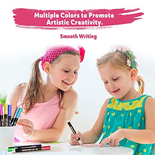 GLOPUS Outline Glitter Markers, Teen Girl Gifts Trendy Stuff, Art Supplies for Kids 6-8 9-12, Crafts for Girls 8-12, 24 Self Outline Metallic Markers, Gift for 4-12 Year Old Girls, Stocking Stuffers - Thumbnail 3