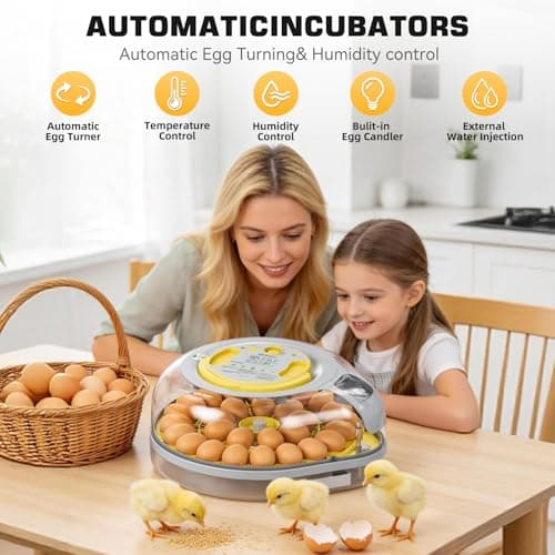 IBKINXX 26 Egg Incubator for Hatching Eggs with Smart Voice Guidance, 360° View with Automatic Temperature & Humidity Control, Auto Egg Turning & Built-in Egg Candler for Chicken, Duck, Goose & Quail - Thumbnail 6