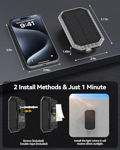 TECKNET Solar Fence Lights Outdoor, Up & Down Lighting, RGB, IP67, 8 Pack - Thumbnail 6