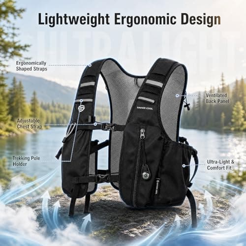 Cooling Vest for Men and Women, Reflective Running Hydration Backpack - Thumbnail 6
