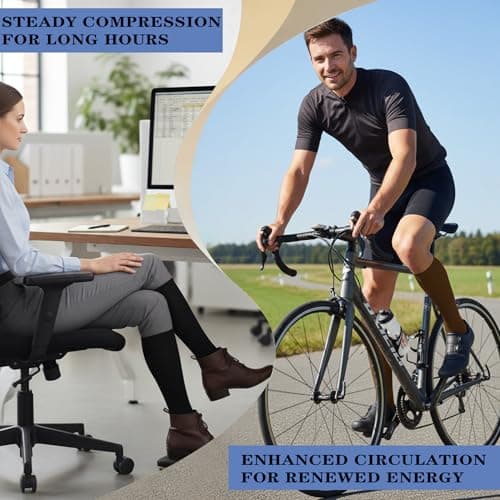 Sooverki Graduated Copper Compression Socks for Men & Women Circulation 8 Pairs 15-20mmHg - Best for Running Athletic Cycling - Thumbnail 6