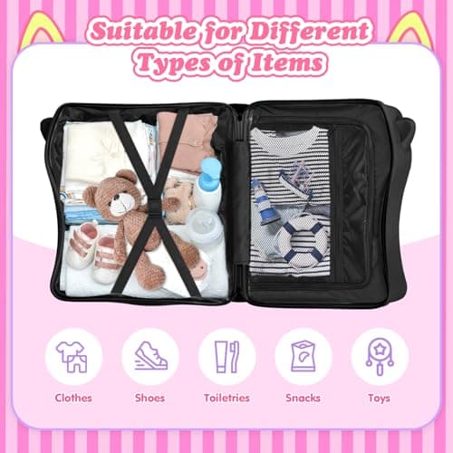 smilesun 20" Ride-On Travel Suitcase for Kids, Cute Ear Toddler Carry on Luggage with Spinner Wheels, Children Rolling Trolly Luggage with Combination Lock (Coal Black with Rope) - Thumbnail 6