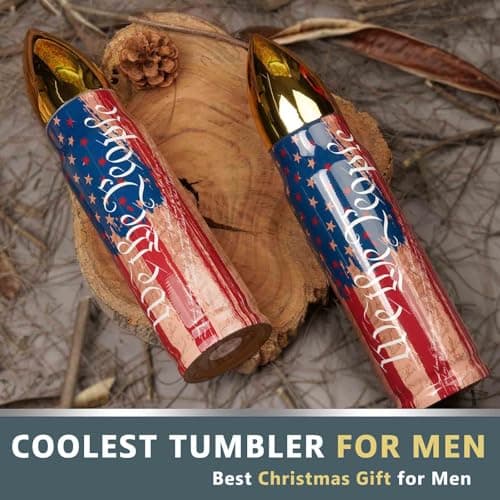 Funslive We the People American Flag, 250 Anniversary USA 17 oz Bullet Tumblers -Fishing Hunting Camping Mens Gifts Ideas - Gift for Dad Who Have Everything - Easter Birthday Gifts for Men 2026 - Thumbnail 6