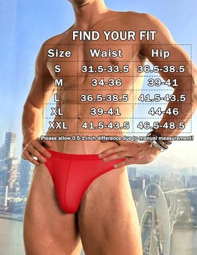 Avidlove Jock Straps for Men Sexy Thong Underwear Mesh Male Lingerie Breathable Athletic Supporter Red Small - Thumbnail 6
