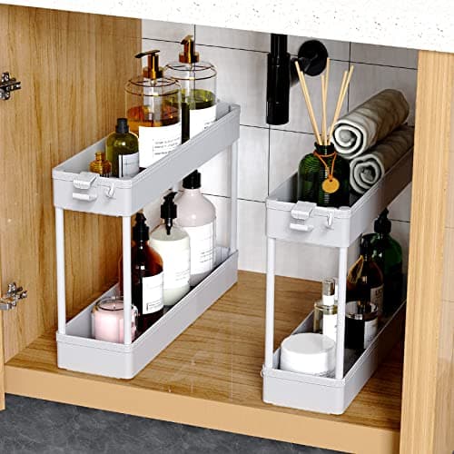 SPACEKEEPER Slim Rolling Storage Cart 4 Tier Bathroom Organizer Mobile Shelving Unit Storage Rolling Utility Cart Tower Rack for Kitchen Bathroom Laundry Narrow Places, Gray - Thumbnail 3
