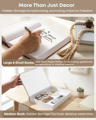 MJQOB Decorative Books for Home Decor & Fake Books for Coffee Table Decor, Complete Aesthetic Set with 3 Faux Books for Decoration & Accents for Neutral Living Room Decoration & Bookshelf Decor - Thumbnail 5