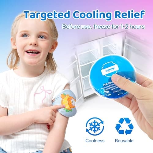 samply Small Gel Ice Packs with Cute Covers, Reusable Cold Packs for Pain Relief, Headaches and Toothaches,Eyes, Face, Cold Compress, Pink and Blue - Thumbnail 2