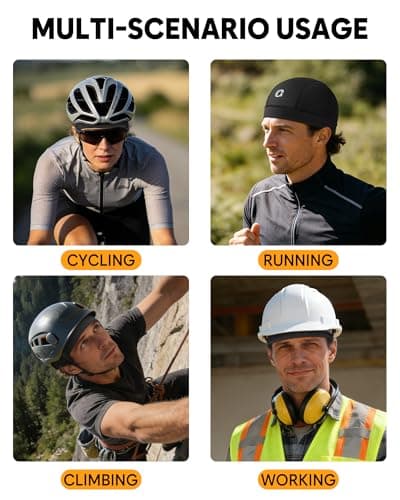 OCQOCQ 3 Pcs Cooling Breathable Mesh Skull Caps for Men Women Cycling Lightweight Quick-Dry Helmet Hard Hat Liner - Thumbnail 6