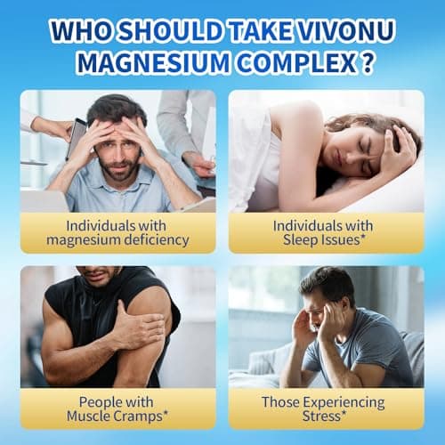 Triple Magnesium Complex for Women and Men, Magnesium Glycinate 400mg, Malate, Citrate, High Absorption Chelated Magnesium Supplement Support Sleep, Muscle, Non-GMO, Gluten Free - 240 Capsules - Thumbnail 5
