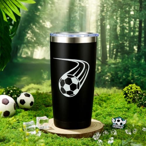 Soccer Lover Gift Baskets for Men,Soccer Fan Football Player Gift Basket Set Football Lover Gifts with Stainless Steel Tumbler, Keychain,Sock, Wristband,Birthday Gifts for Men Dad Husband Sports Lover - Thumbnail 3