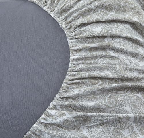 Spirit Linen home Twin Size Bed Sheets Set Deep Pockets - 6PC Paisley Ultra Soft Microfiber Bed Sheets - Easy to Clean, 90 Thread Count Sheets Includes 1 Fitted, 1 Flat, 2 Pillowcases (Light Grey) - Thumbnail 6