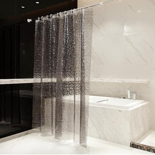 Waterproof Shower Curtain Liner EVA 8G - Rust-Proof Hooks, Heavy-Duty Magnets - Enhance Your Bathroom with Durability and Elegance - Image 1