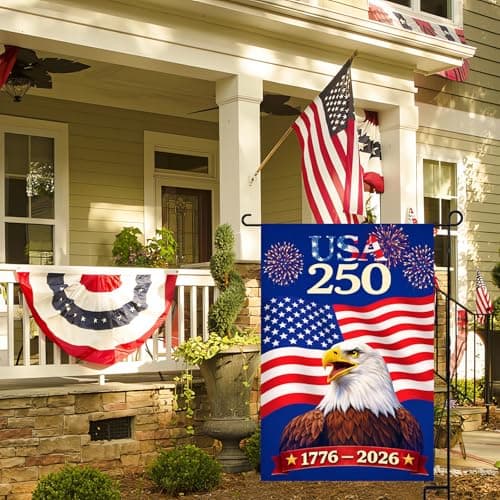 USA 250 Anniversary Garden Flag, Patriotic American Eagle Flag 12x18 Double Sided, 1776–2026 Independence Day Outdoor Yard Lawn Decor - Thumbnail 2