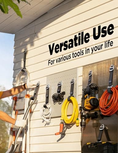Men Gifts for Fathers Day for Dad Husband, 4 Pack [1s Auto Lock] Extension Cord Holder Organizer, Extension Cord Hanger for Garage Storage and Organization, Garden Hose Storage, Garage Gadgets for Men - Thumbnail 4