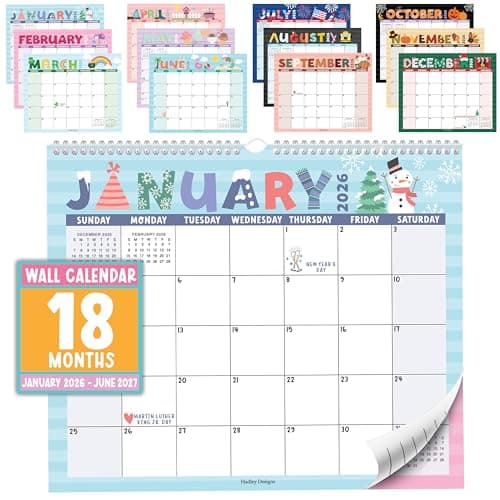 2026 Calendar Wall - 2026 Wall Calendar Large, 18-Month Hanging Calendars for Home, Office & Classroom, Monthly Calendar from January 2026 to June 2027, Teacher Appreciation Gifts - Image 1