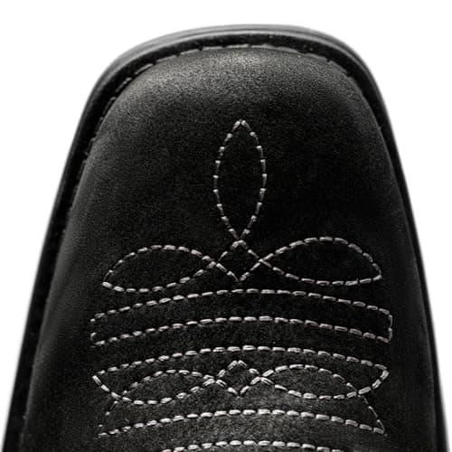 ArcBrothers Cowboy Boots for Men Square Toe - Premium Leather Ankle Western Boots Chelsea Slip On Retro Style Ultimate Comfort & Durability - Thumbnail 4