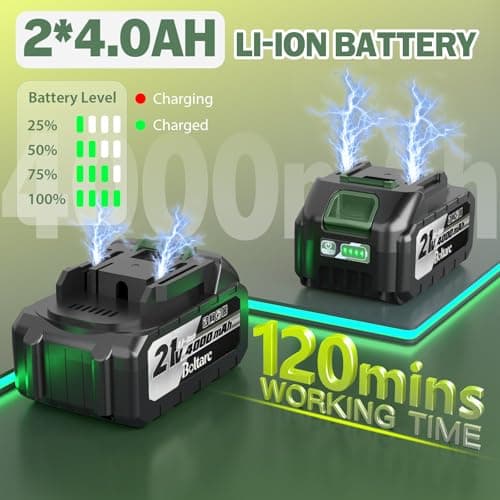 Boltarc 21V 3-in-1 Cordless Weed Wacker Eater-Weeding/Trimming/Lawn Mower, with 8 Replace Auto Line Feed, Electric Grass Trimmer for Garden, Lawn, 120 Mins of Non-Stop (2x4.0 mAh Battery Included) - Thumbnail 3