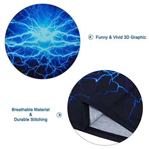 Funnycokid Boys Shirts Size 12 14 Neon Blue Girls Youth T-Shirts Lightning Clothes Tops Tees Graphic Short Sleeve Birthday Cool 13-14 Years - Thumbnail 6