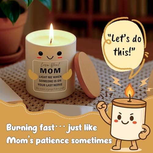 Mini Gifts for Mom Birthday Gifts from Daughter Son Husband I Love You Mom Candle for Mother Mommy New Bonus Stepmom Mother-in-Law Best Ever Moms Holiday Gift Love You Mom's Candle - Thumbnail 2