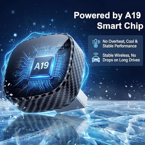 Wireless CarPlay Adapter for Apple iPhone & Android Auto 2026 Upgrade - Bluetooth & Wi-Fi, Plug & Play, 3X Fast Auto-Reconnect, No Latency, Convert Wired to Wireless Car Play Adapter (Black) - Thumbnail 2