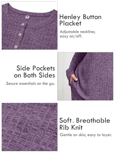 AusLook Plus Size 2 Piece Sets for Women Loose Wide Leg Pant Long Sleeve Top Matching Sets Purple 3X Tracksuit Loungewear 2027 Vacation Travel Airport Outfits Going Out Comfy Track Suits - Thumbnail 2